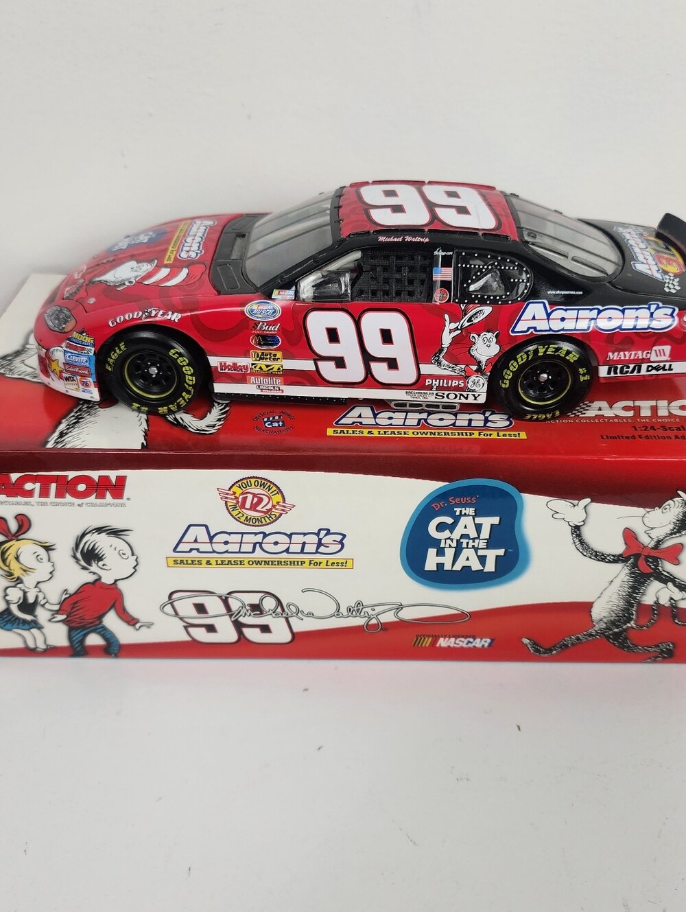 '03 Action Cat in the Hat #99 Aarons NASCAR Die-Cast Monte Carlo #/4968 Michael